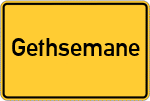 Place name sign Gethsemane, Kreis Hersfeld