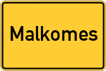 Place name sign Malkomes