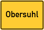 Place name sign Obersuhl