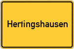 Place name sign Hertingshausen, Kreis Kassel