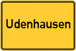 Place name sign Udenhausen, Kreis Hofgeismar