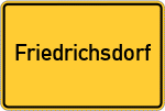 Place name sign Friedrichsdorf, Kreis Hofgeismar