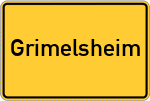 Place name sign Grimelsheim, Kreis Hofgeismar