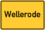 Place name sign Wellerode