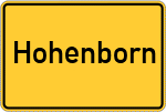 Place name sign Hohenborn