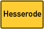 Place name sign Hesserode, Hessen
