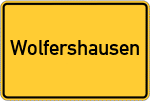 Place name sign Wolfershausen