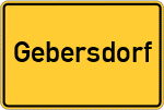 Place name sign Gebersdorf, Kreis Ziegenhain, Hessen