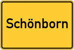 Place name sign Schönborn
