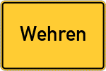 Place name sign Wehren, Hessen