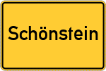 Place name sign Schönstein, Hessen
