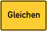 Place name sign Gleichen, Hessen