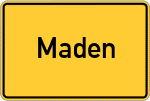 Place name sign Maden, Hessen