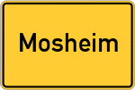Place name sign Mosheim, Hessen