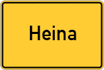 Place name sign Heina