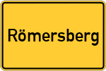 Place name sign Römersberg, Hessen