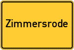 Place name sign Zimmersrode