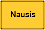 Place name sign Nausis, Kreis Ziegenhain, Hessen