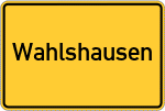 Place name sign Wahlshausen