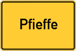 Place name sign Pfieffe