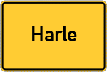 Place name sign Harle