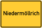 Place name sign Niedermöllrich