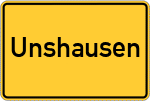 Place name sign Unshausen