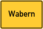 Place name sign Wabern, Hessen