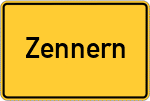 Place name sign Zennern