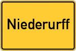 Place name sign Niederurff