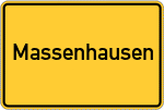 Place name sign Massenhausen, Waldeck