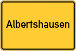 Place name sign Albertshausen, Waldeck