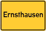 Place name sign Ernsthausen, Kreis Frankenberg, Eder