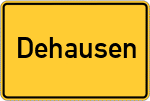 Place name sign Dehausen