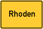 Place name sign Rhoden, Waldeck
