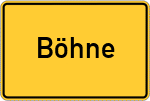 Place name sign Böhne, Waldeck