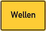 Place name sign Wellen, Waldeck