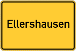 Place name sign Ellershausen, Kreis Frankenberg, Eder