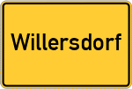 Place name sign Willersdorf, Kreis Frankenberg, Eder