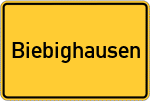 Place name sign Biebighausen, Eder