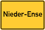 Place name sign Nieder-Ense, Waldeck