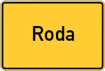 Place name sign Roda, Hessen