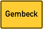 Place name sign Gembeck