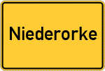 Place name sign Niederorke