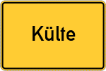 Place name sign Külte, Waldeck