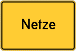 Place name sign Netze, Waldeck
