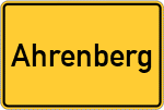 Place name sign Ahrenberg