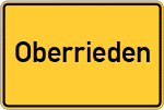 Place name sign Oberrieden, Kreis Witzenhausen