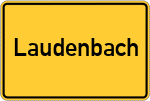 Place name sign Laudenbach, Kreis Witzenhausen