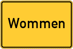 Place name sign Wommen